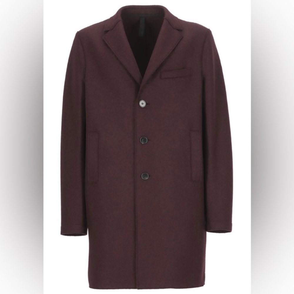 Harris Wharf London Bordeaux Pressed Wool Coat